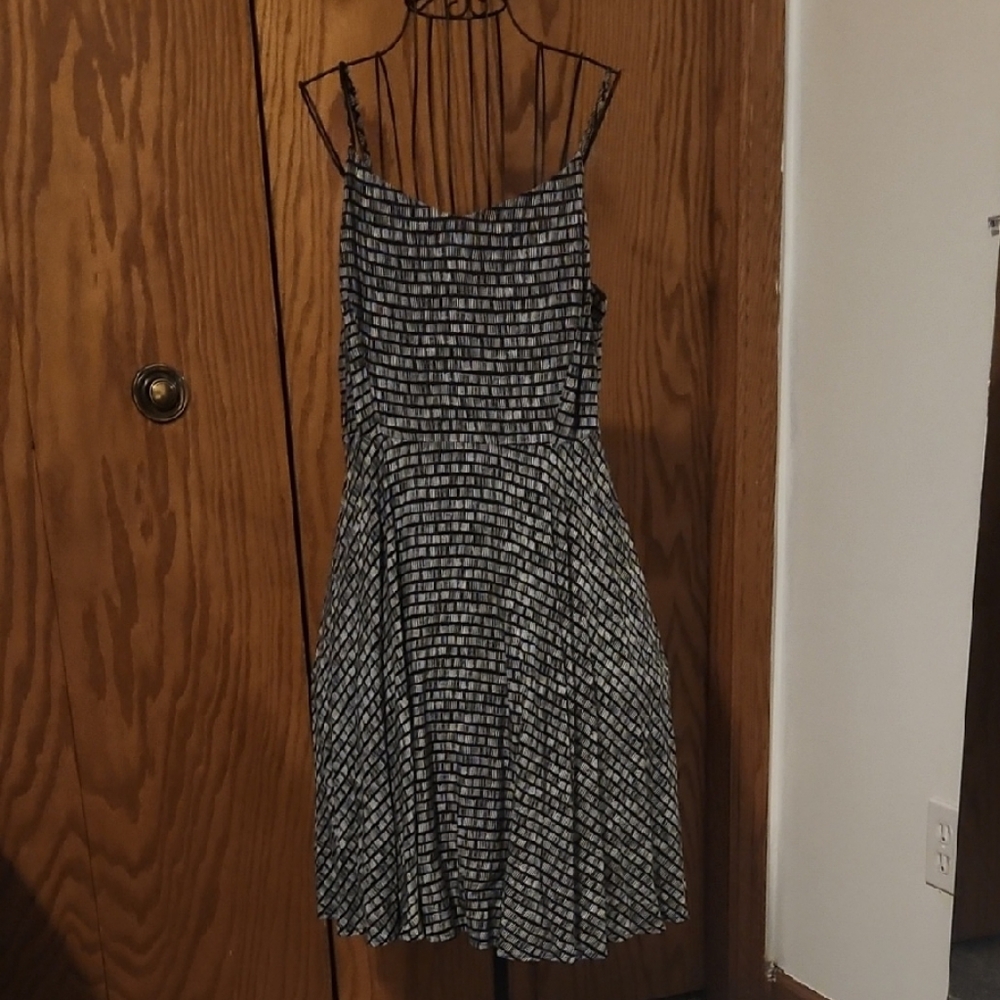 Old Navy Black and White Checkered Midi Dress